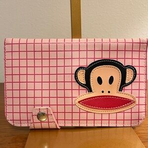 EUC Paul Frank Pink Checkered Wallet with Monkey Design